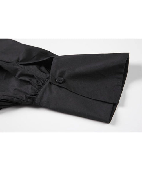 Asymmetric Hem Volume Sleeve Shirt